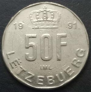 Luxembourg 50 Franc 1989 1995