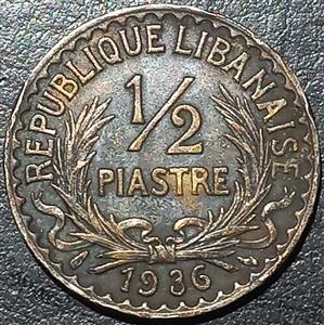 Lebanon ½ Piastre 1934 1936