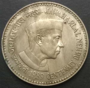 India Republic 5 Rupee 1989 
