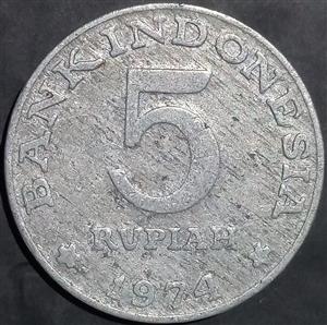 Indonesia 5 Rupiah 1974