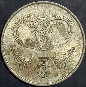 Cyprus 5 Cents 1985 1990