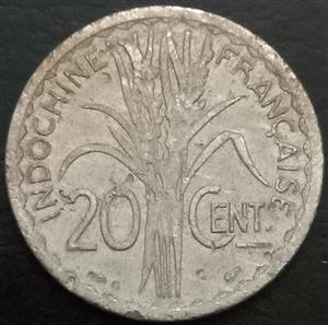French Indo-China 20 Cent 1945 