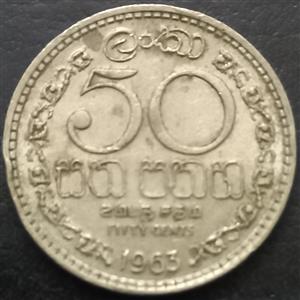 Sri Lanka 50 Cents 1963 1972