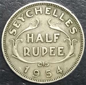 Seychelles ½ Rupee 1954 1974
