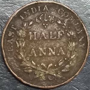 East India Co ½ Anna 1835-1845