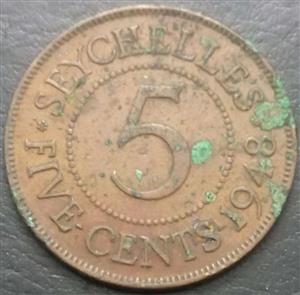 Seychelles 5 Cent 1948 