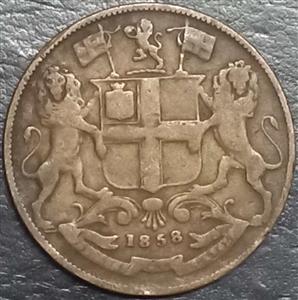 East India Co ¼ Anna 1857-1858