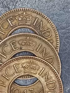 India - British 1 Pice 1943 1947
