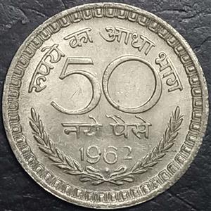 India Republic 50 Naye Paise 1961-1963