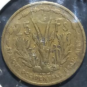 West Africa 25 Francs 1956 