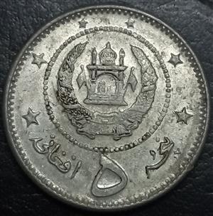 Afghanistan 5 Afghanis 1958 