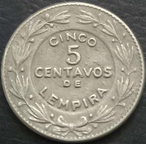 Honduras 5 Centavo 1931 1972
