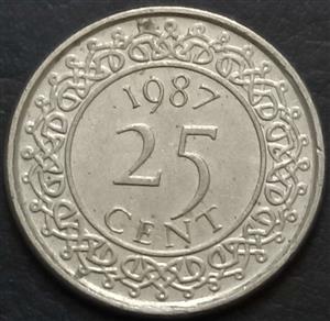 Suriname 25 Cent 1987 1989